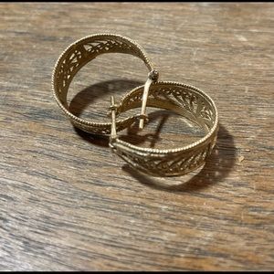 14k filigree hoops